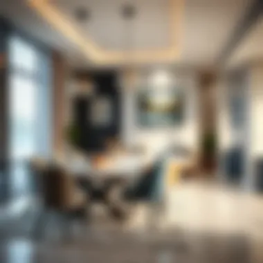 A modern dining area with refurbished furniture