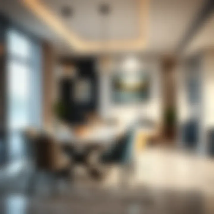 A modern dining area with refurbished furniture