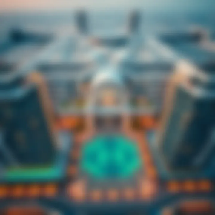 Aerial view of the Zahara Center showcasing its modern architecture