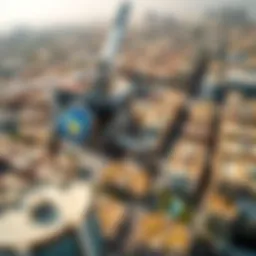 Aerial view of Zayed First Street showcasing urban landscape